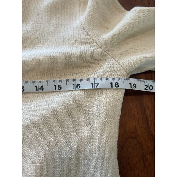 J.S.S knit wear button up Jacket small wool cream/ black vintage classic - Picture 9 of 15